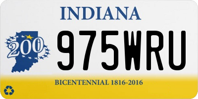 IN license plate 975WRU