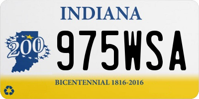 IN license plate 975WSA