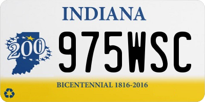 IN license plate 975WSC