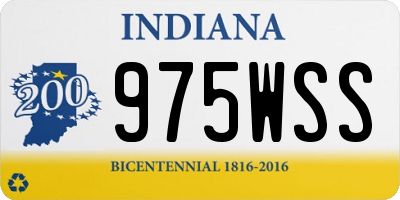 IN license plate 975WSS