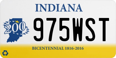 IN license plate 975WST