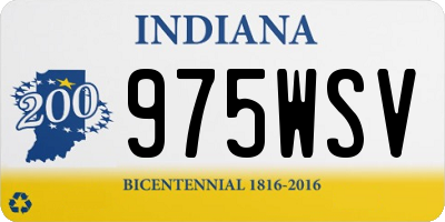 IN license plate 975WSV