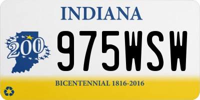IN license plate 975WSW