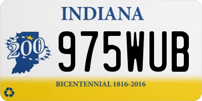 IN license plate 975WUB