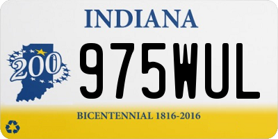 IN license plate 975WUL