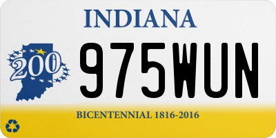 IN license plate 975WUN