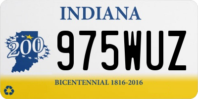IN license plate 975WUZ