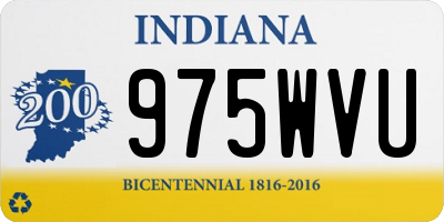 IN license plate 975WVU