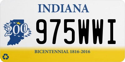 IN license plate 975WWI