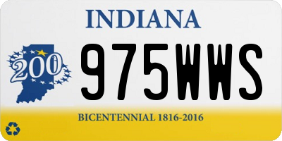 IN license plate 975WWS
