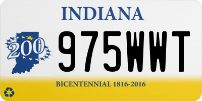IN license plate 975WWT