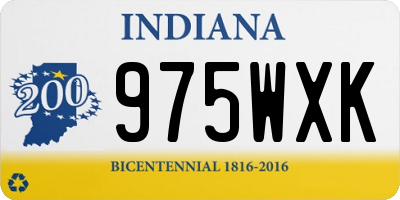 IN license plate 975WXK