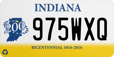 IN license plate 975WXQ