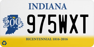 IN license plate 975WXT