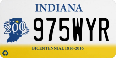 IN license plate 975WYR