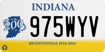 IN license plate 975WYV
