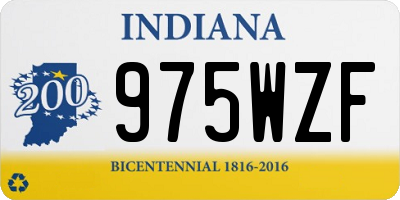 IN license plate 975WZF