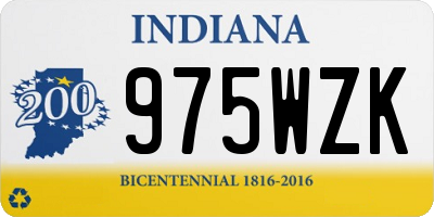 IN license plate 975WZK