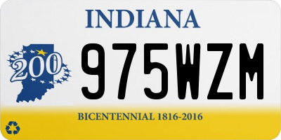 IN license plate 975WZM