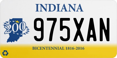IN license plate 975XAN