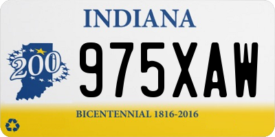 IN license plate 975XAW