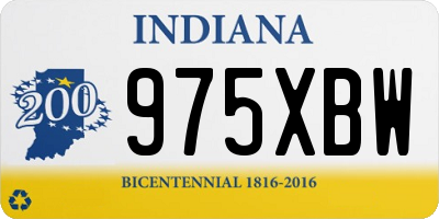 IN license plate 975XBW