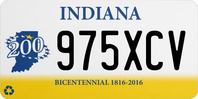 IN license plate 975XCV