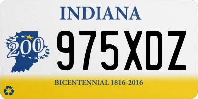 IN license plate 975XDZ