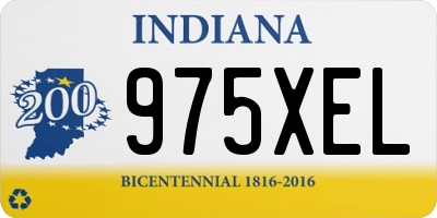 IN license plate 975XEL