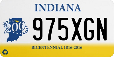 IN license plate 975XGN
