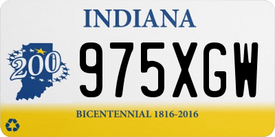IN license plate 975XGW