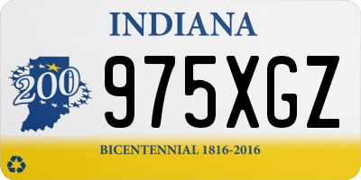 IN license plate 975XGZ