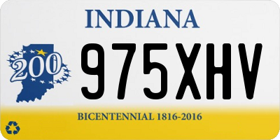 IN license plate 975XHV