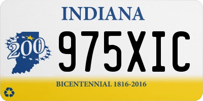 IN license plate 975XIC