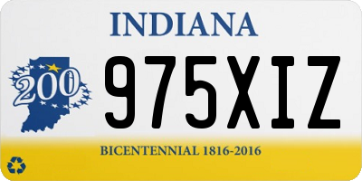 IN license plate 975XIZ