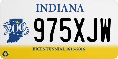 IN license plate 975XJW