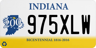 IN license plate 975XLW