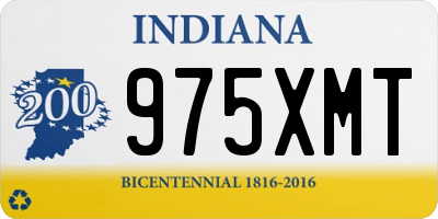 IN license plate 975XMT
