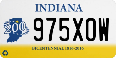 IN license plate 975XOW