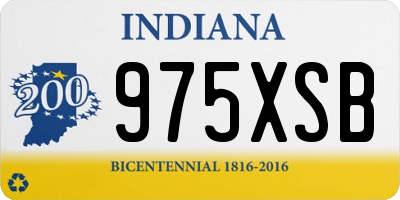 IN license plate 975XSB