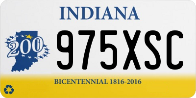 IN license plate 975XSC