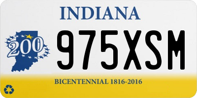 IN license plate 975XSM