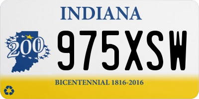 IN license plate 975XSW