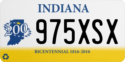 IN license plate 975XSX
