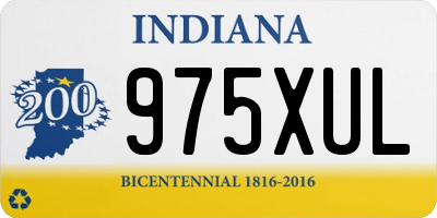 IN license plate 975XUL