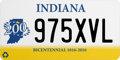 IN license plate 975XVL