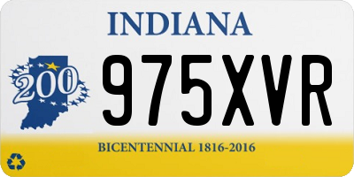 IN license plate 975XVR