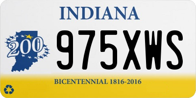 IN license plate 975XWS