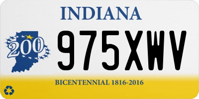 IN license plate 975XWV