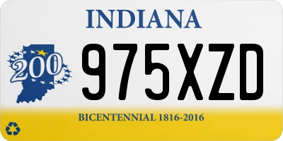 IN license plate 975XZD